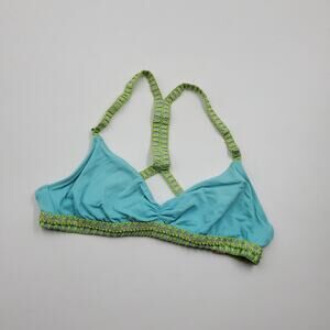 Victoria's Secret Teal Bikini Top with Crochet Stitch Size S